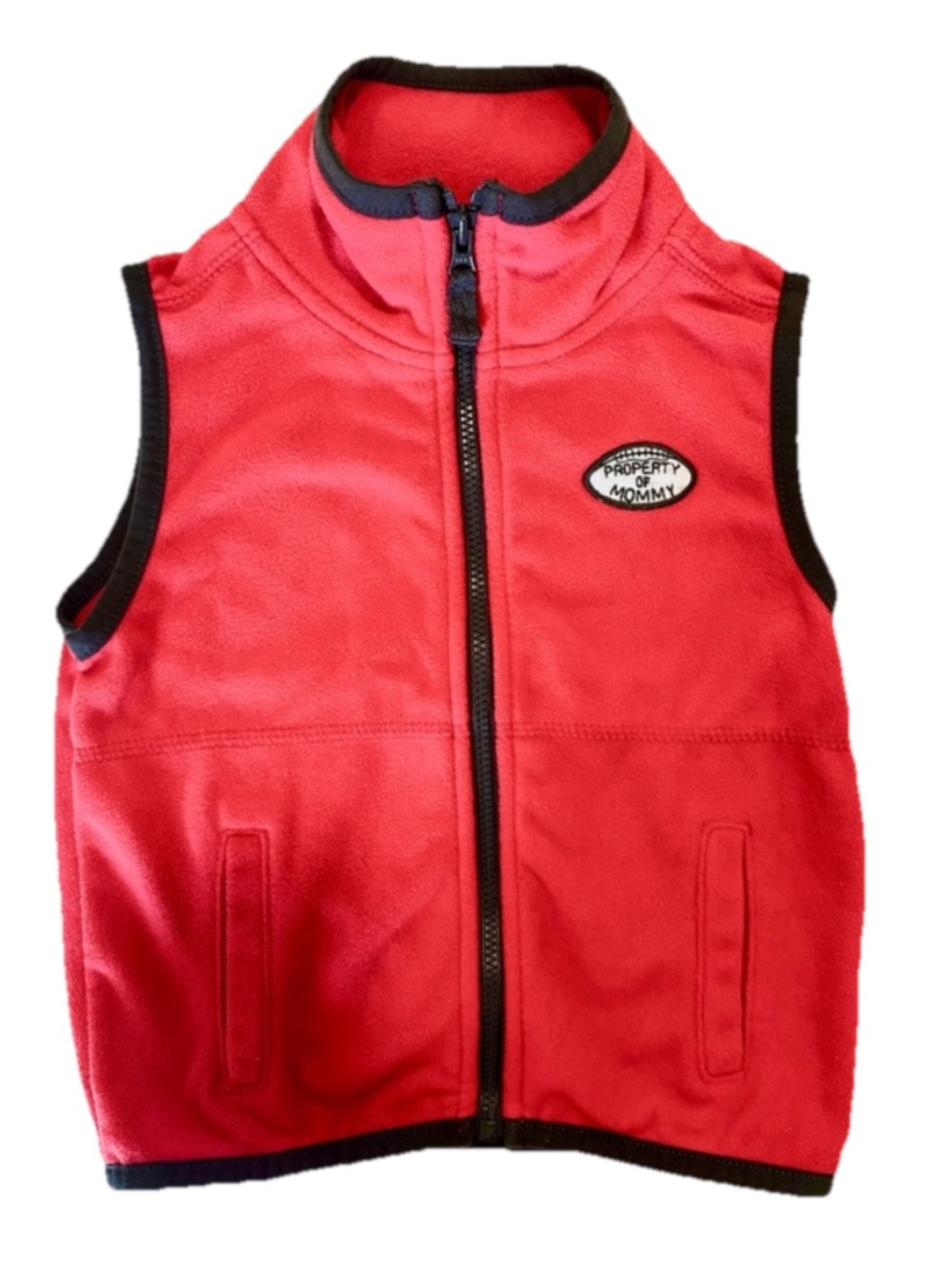 Baby Fleece Vest | Red Zip-Up Layering Jacket | Cozy 24M